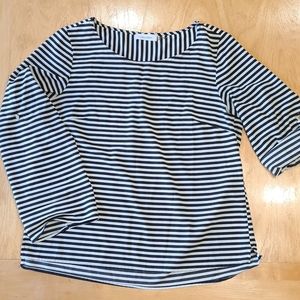 CALVIN KLINE szM sailor stripe 3/4 blouse so soft